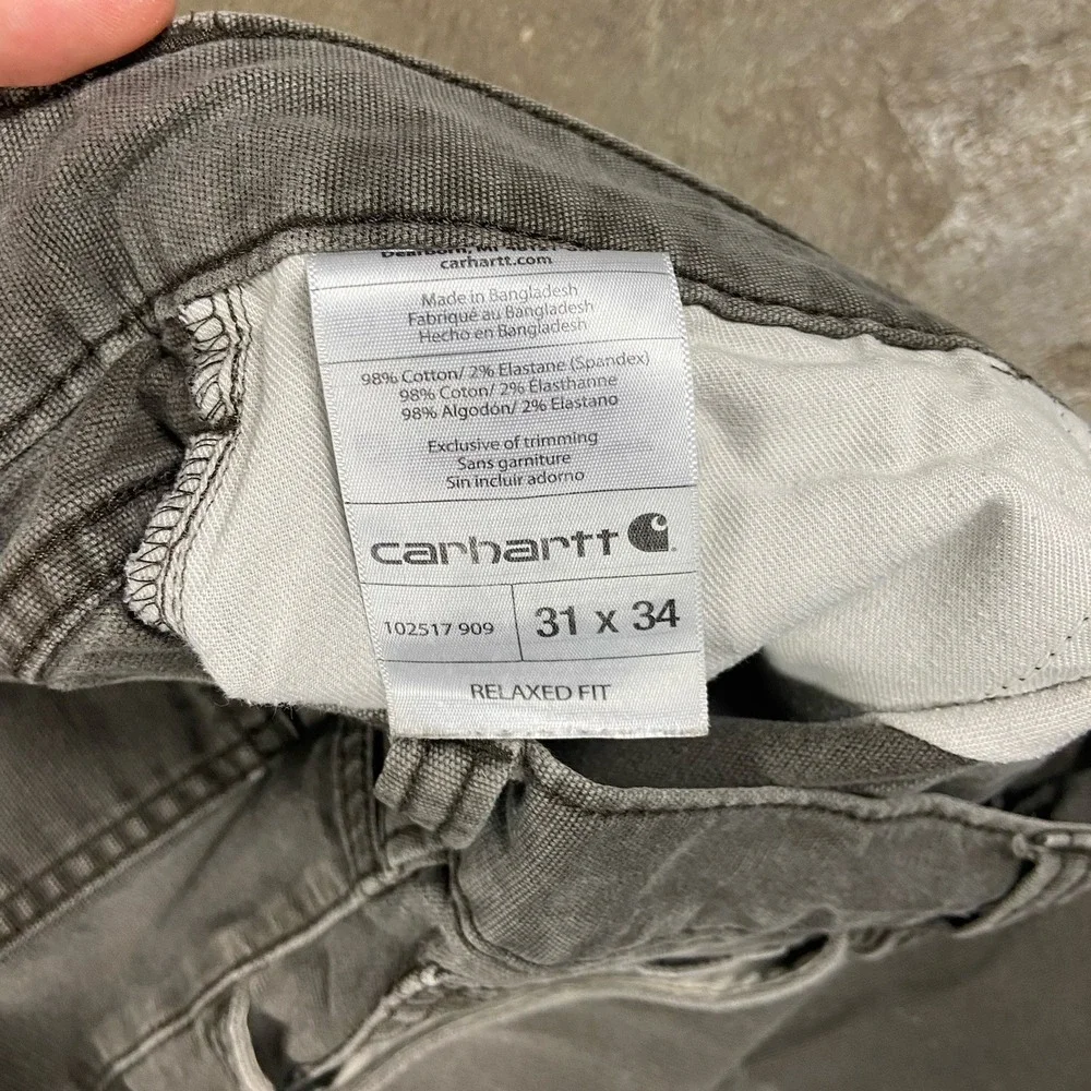 Carhartt Rigby Canvas Pants Size 31x34 Brown Relaxed Fit Work Wear 102517 909